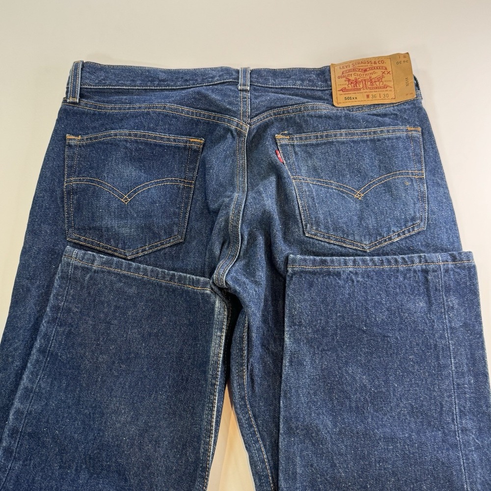 Vintage Levis 501xx Jeans Mens 36x30 Blue Dark Denim USA Button Fly (Fit 34x27)